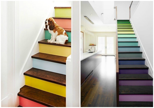 Разноцветные ступени лестницы